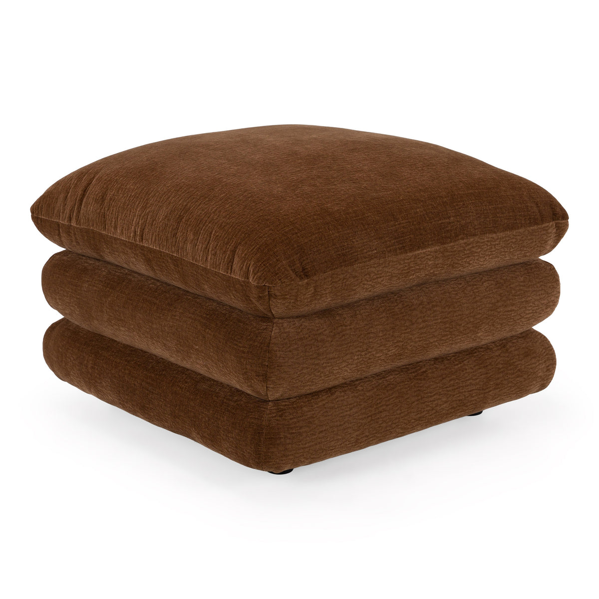 Crockett Modern Brown Fabric Ottoman
