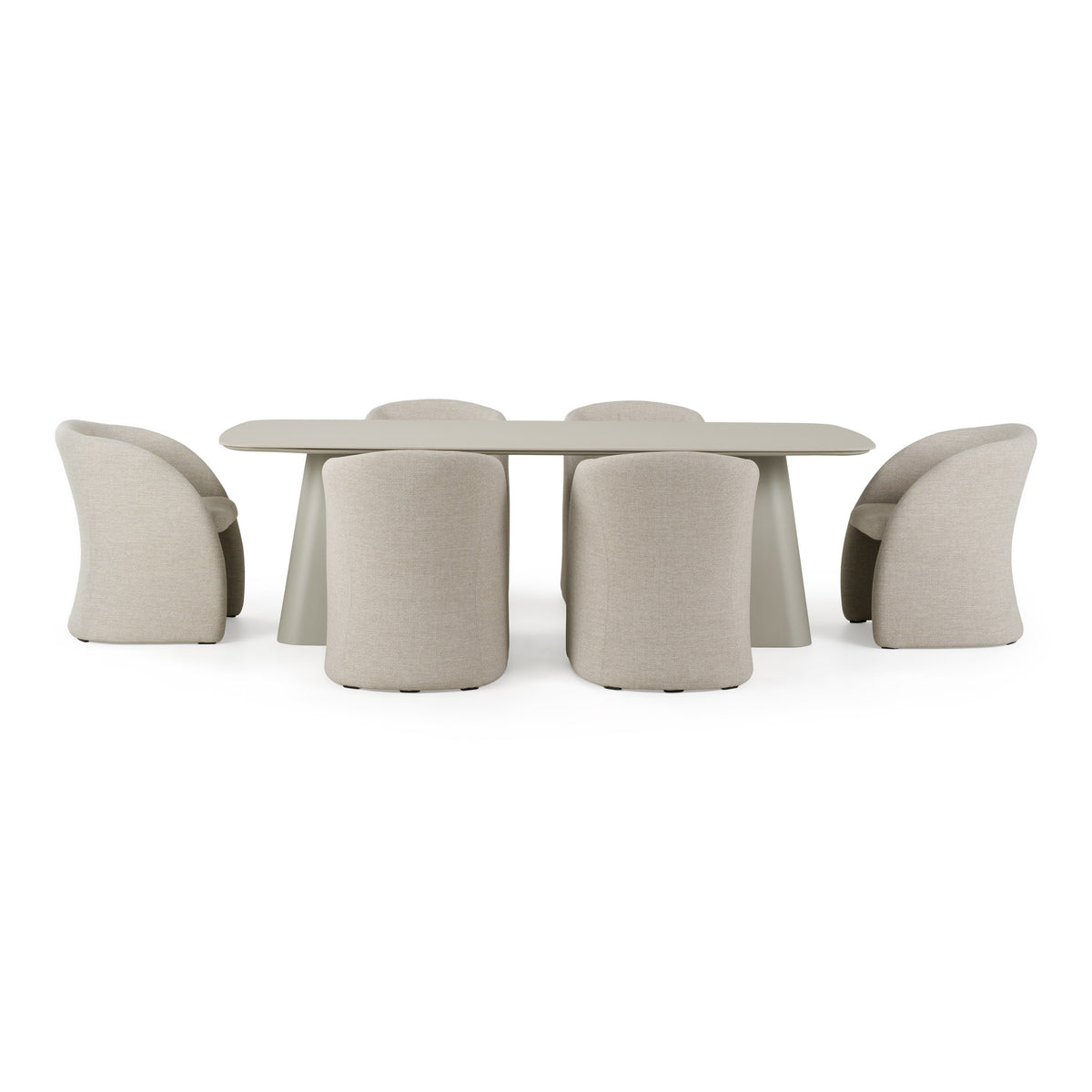 Anchor Outdoor Grey Olefin + Stone 7-Piece Dining Set