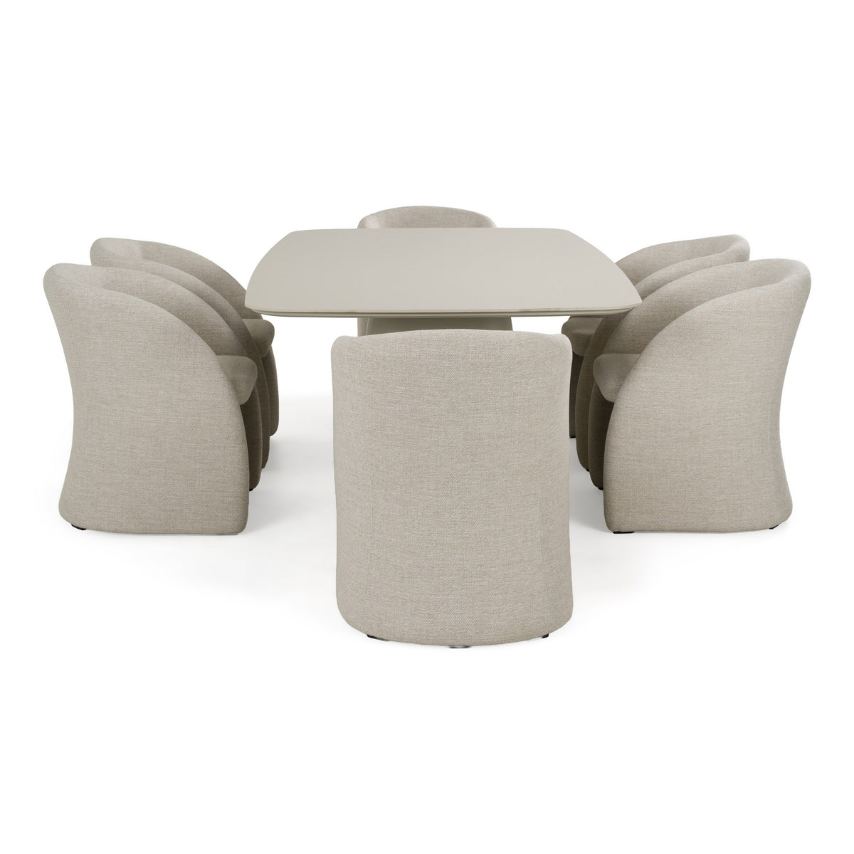 Anchor Outdoor Grey Olefin + Stone 7-Piece Dining Set