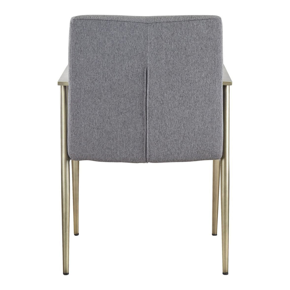 Sabri Contemporary Grey & Antique Brass Arm Dining Chair