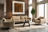 Saint Tropez Modern Italian Beige Leather Accent Chair