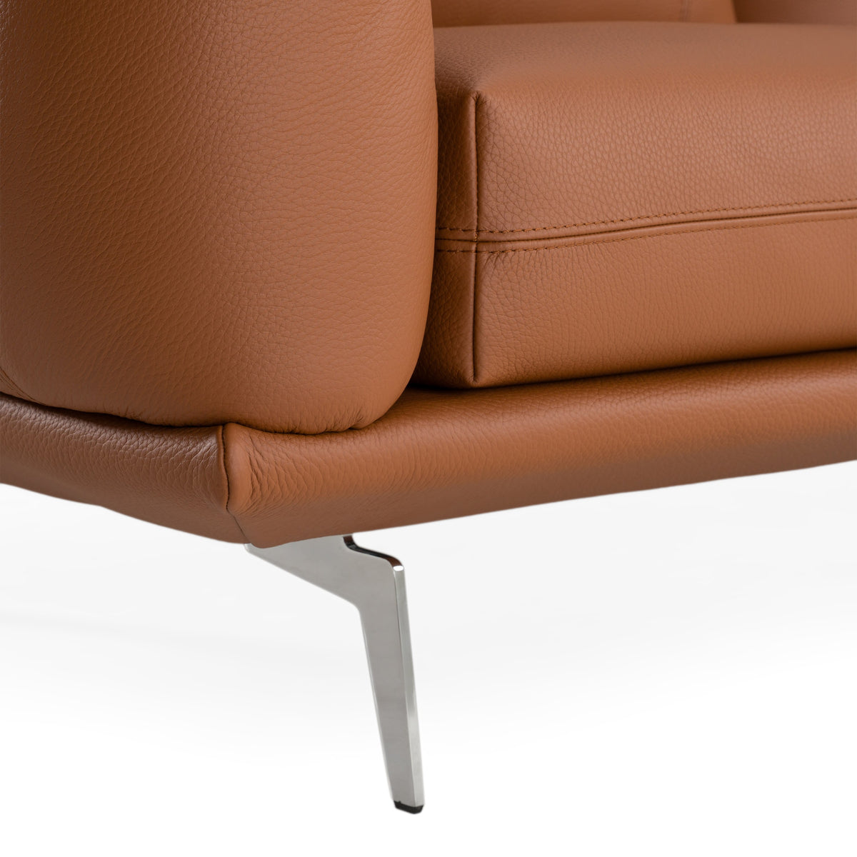 Saint Tropez Modern Italian Cognac Leather Sofa