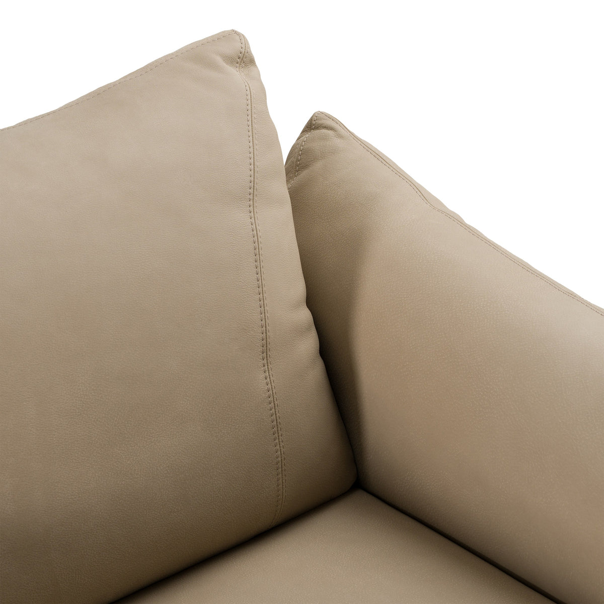 Saint Tropez Modern Italian Beige Leather Accent Chair
