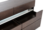 Ceres Contemporary Brown Oak and Grey Dresser with LED Light