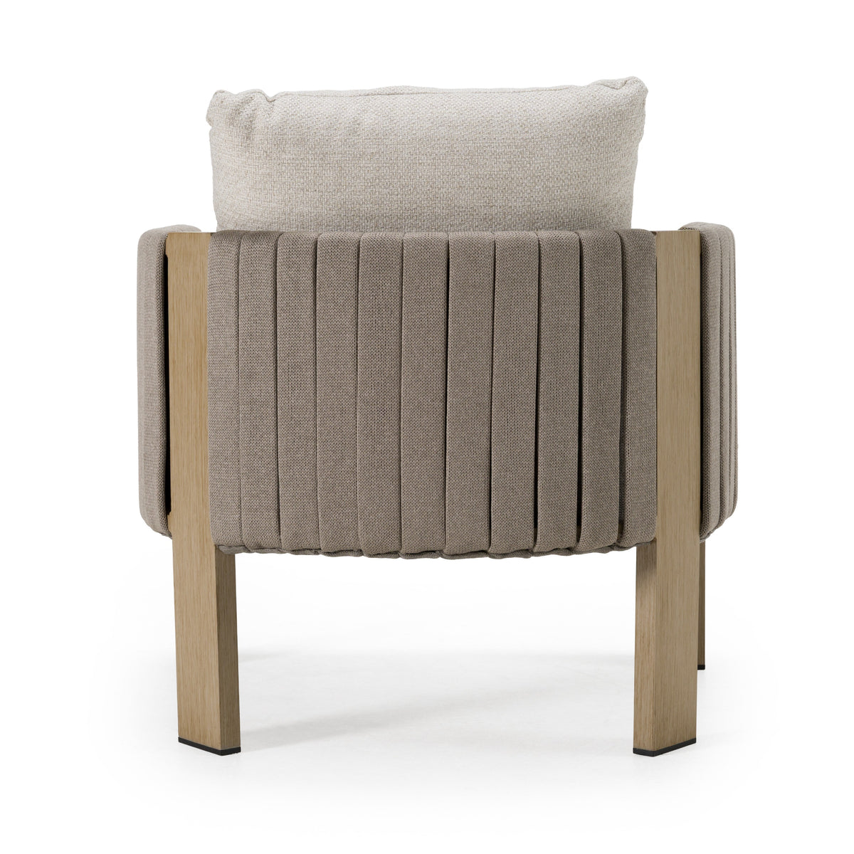Salvora Outdoor Beige Fabric & Grey Rope Chair