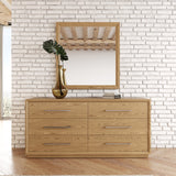 Santa Barbara Modern Grey Fabric + Natural Bedroom Set