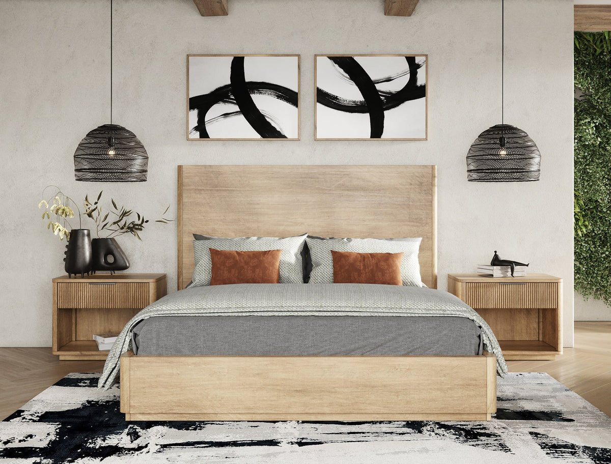Santa Monica Modern Natural Oak Bedroom Set