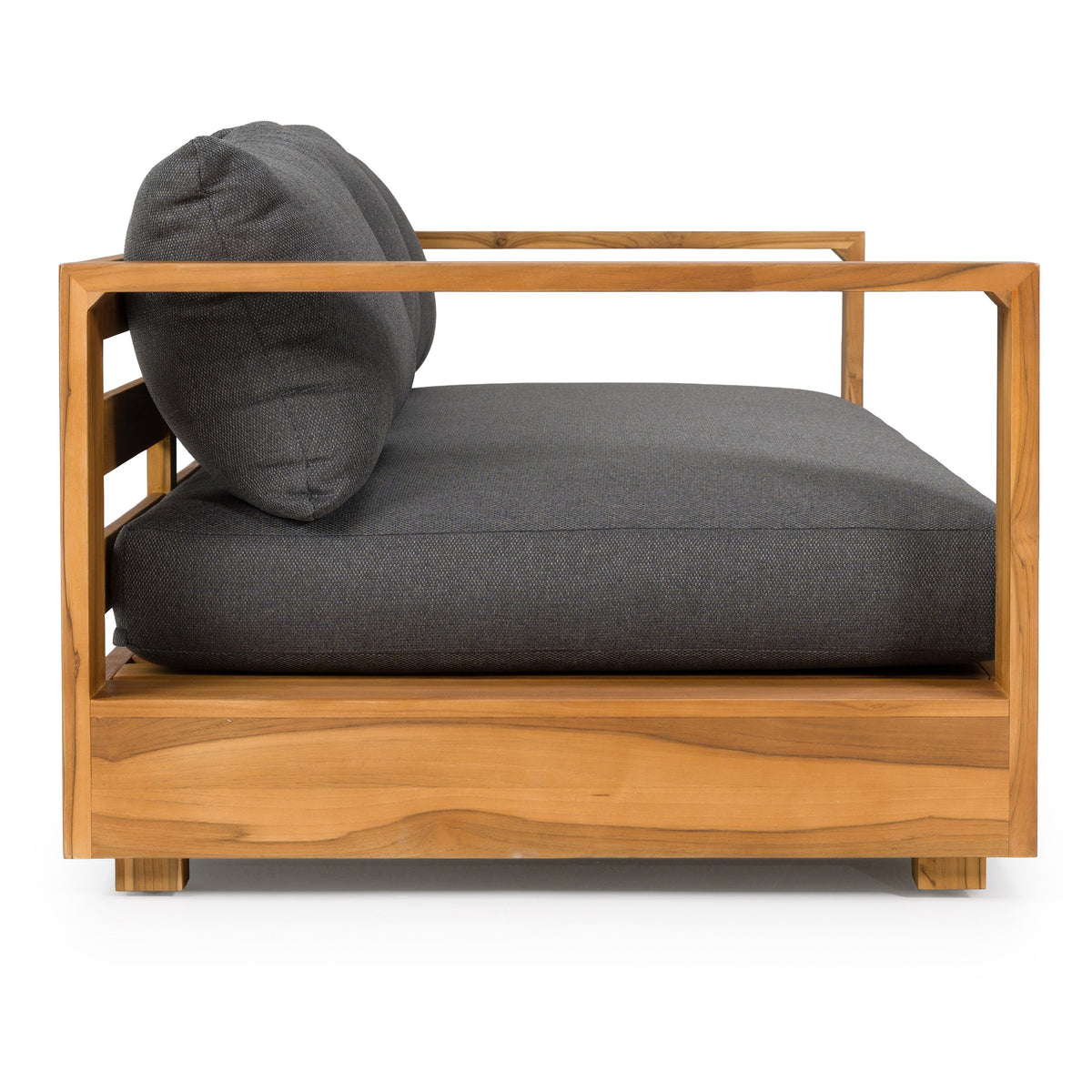 Santorini Outdoor Olefin Fabric + Natural Teak Sofa