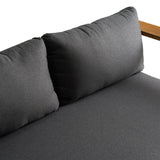 Santorini Outdoor Olefin Fabric + Natural Teak Sofa