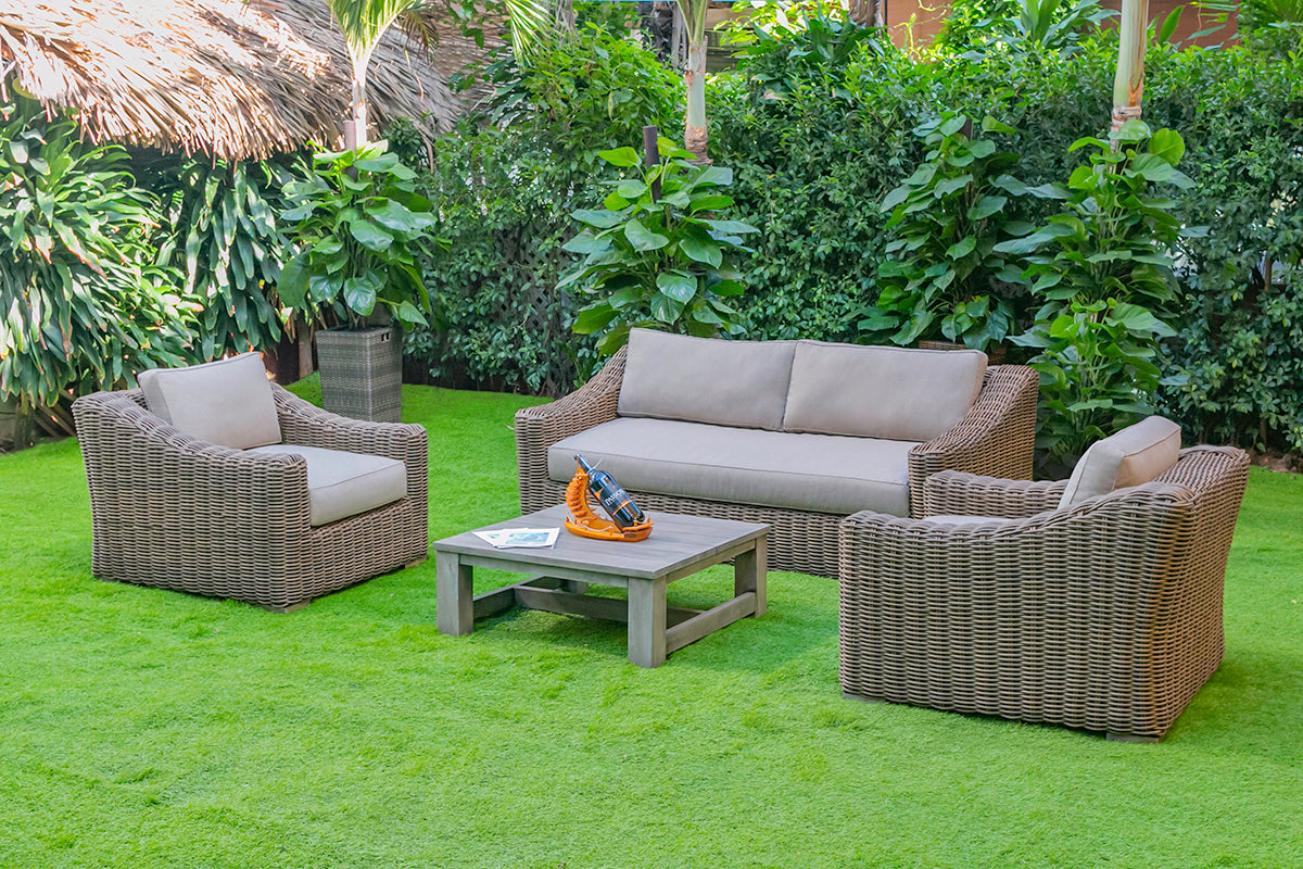 Sapelo Outdoor Beige Wicker Chair