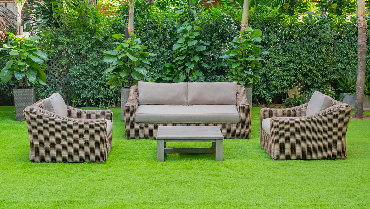 Sapelo Outdoor Beige Wicker Chair