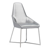 Sarah Modern Pearl Grey Leatherette Dining Chair (Set of 2)