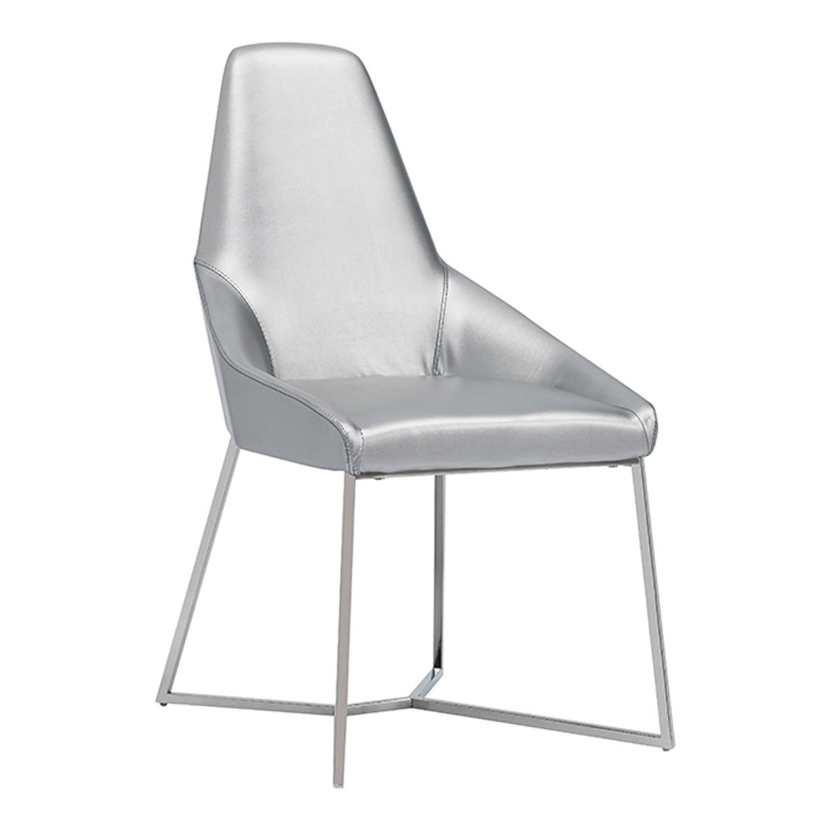 Sarah Modern Pearl Grey Leatherette Dining Chair (Set of 2)