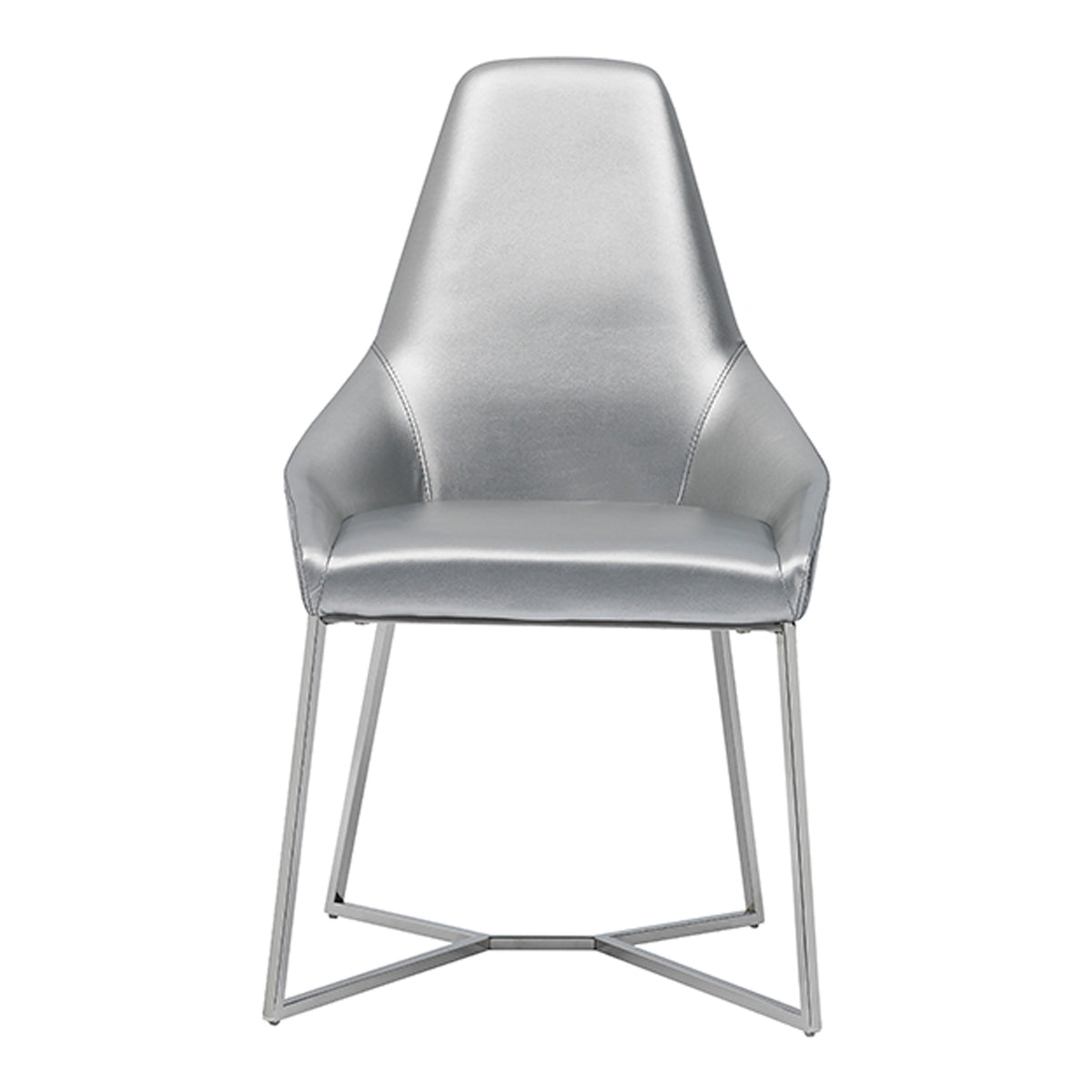 Sarah Modern Pearl Grey Leatherette Dining Chair (Set of 2)