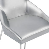 Sarah Modern Pearl Grey Leatherette Dining Chair (Set of 2)