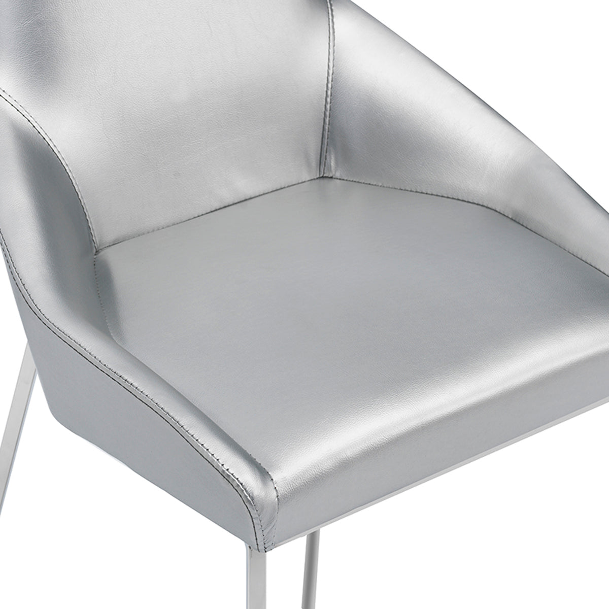 Sarah Modern Pearl Grey Leatherette Dining Chair (Set of 2)