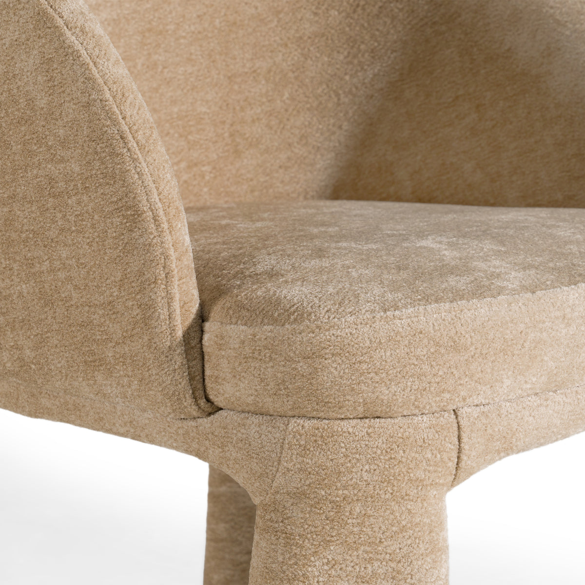 Sarkis Modern Beige Velvet Dining Chair