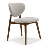 Savannah Mid-Century Modern Grey Fabric + Walnut Dining Chair