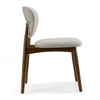 Savannah Mid-Century Modern Grey Fabric + Walnut Dining Chair