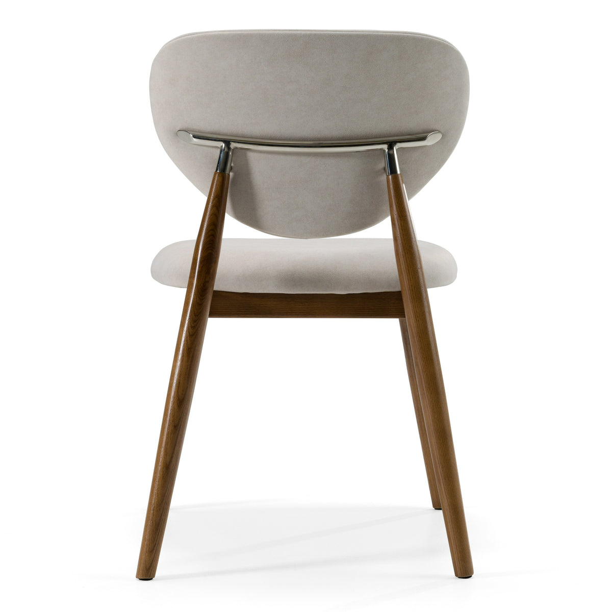 Savannah Mid-Century Modern Grey Fabric + Walnut Dining Chair