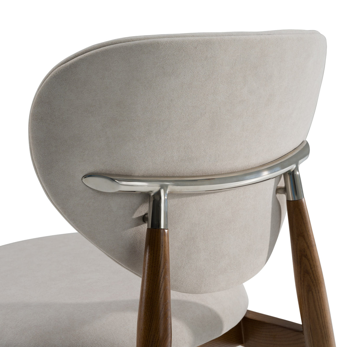 Savannah Mid-Century Modern Grey Fabric + Walnut Dining Chair