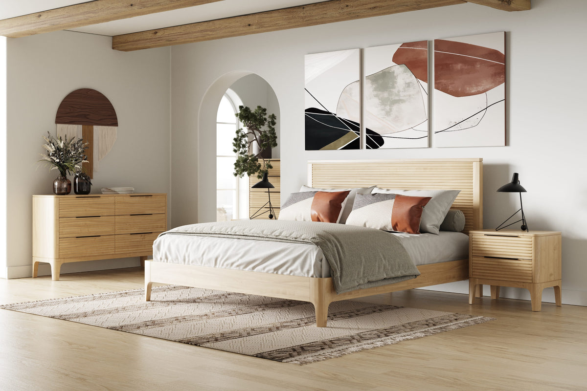 Seattle Modern Natural Oak Bed