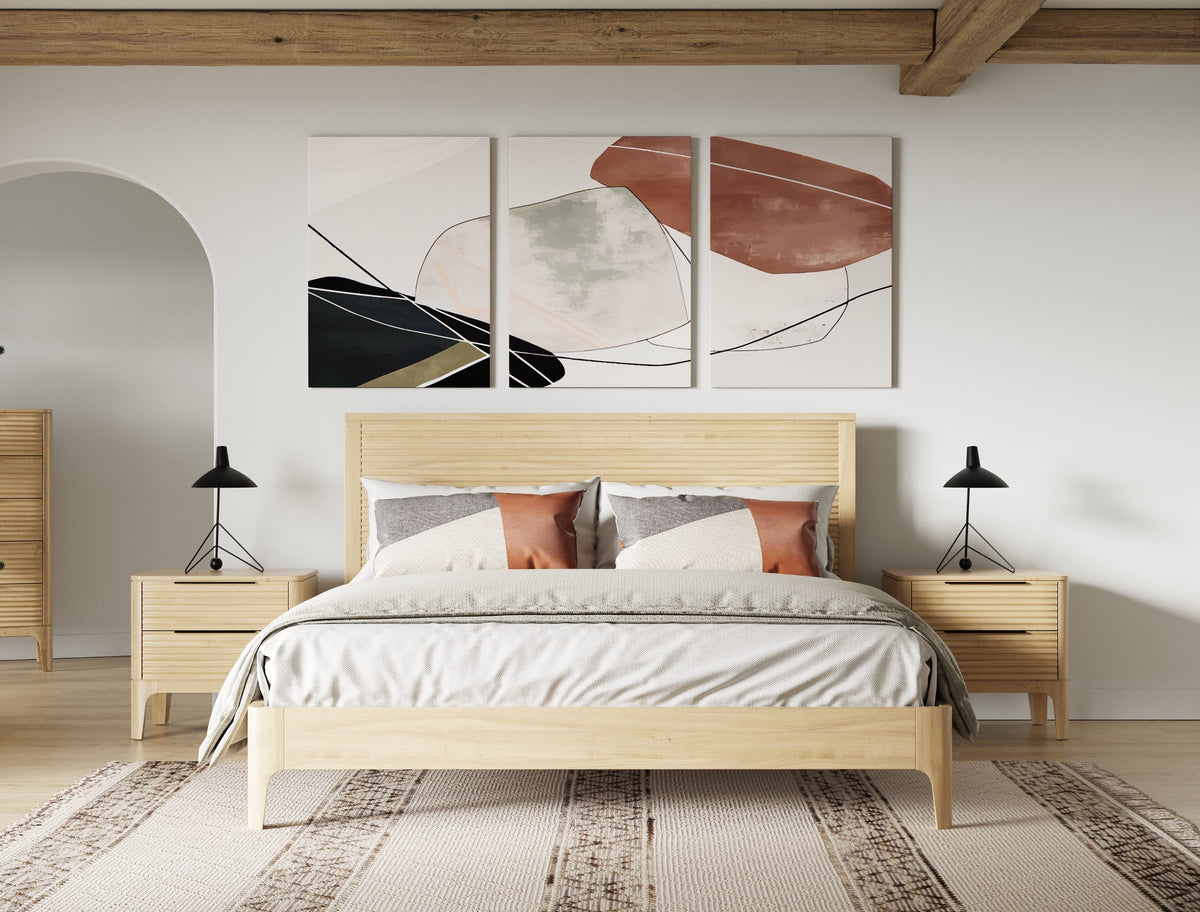 Seattle Modern Natural Oak Bed