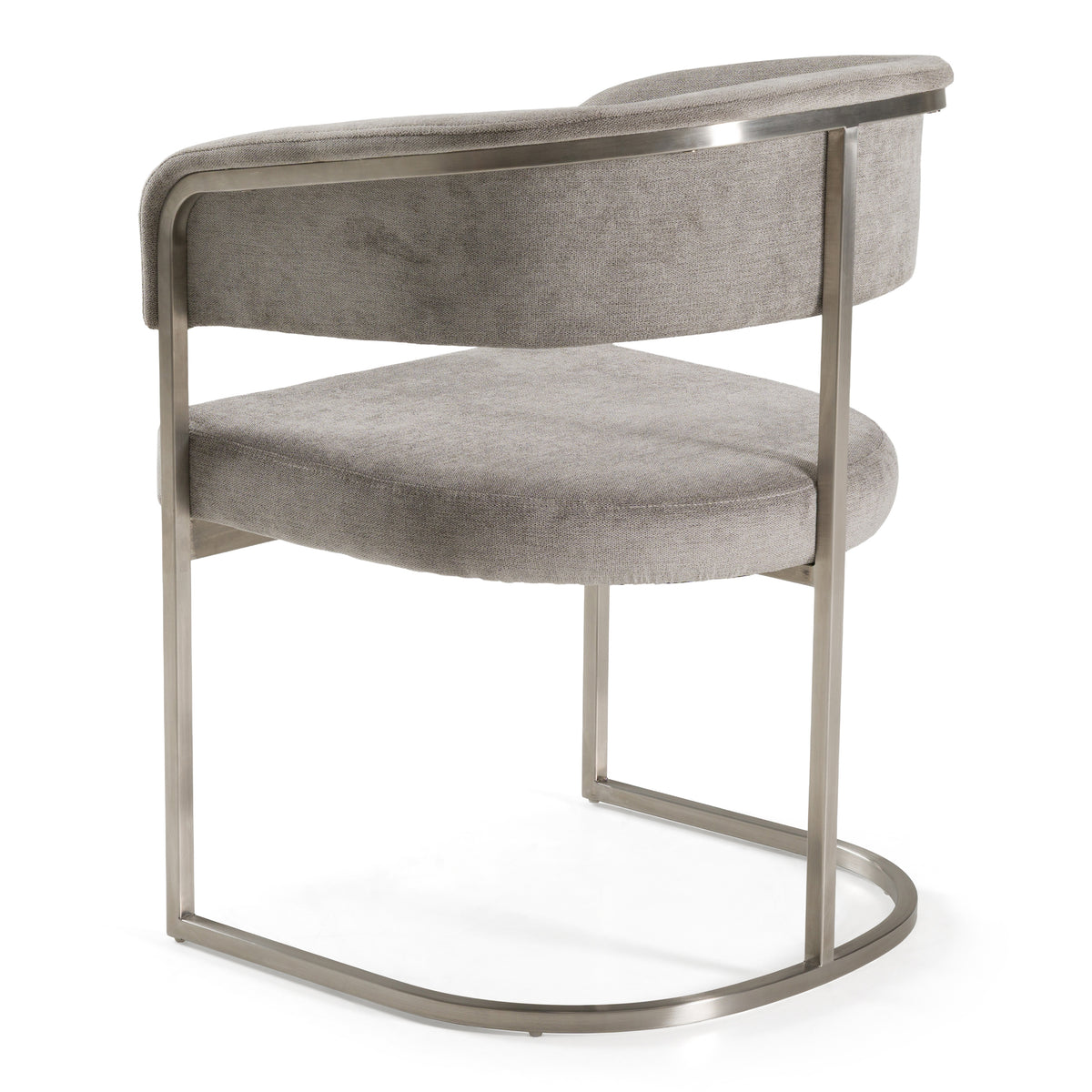 Sebastian Modern Grey Fabric + Stainless Steel Dining Chair