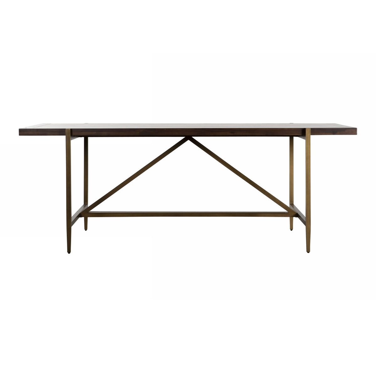 Shane Modern Acacia & Brass Dining Table