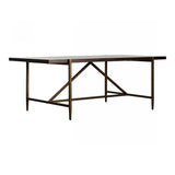 Shane Modern Acacia & Brass Dining Table