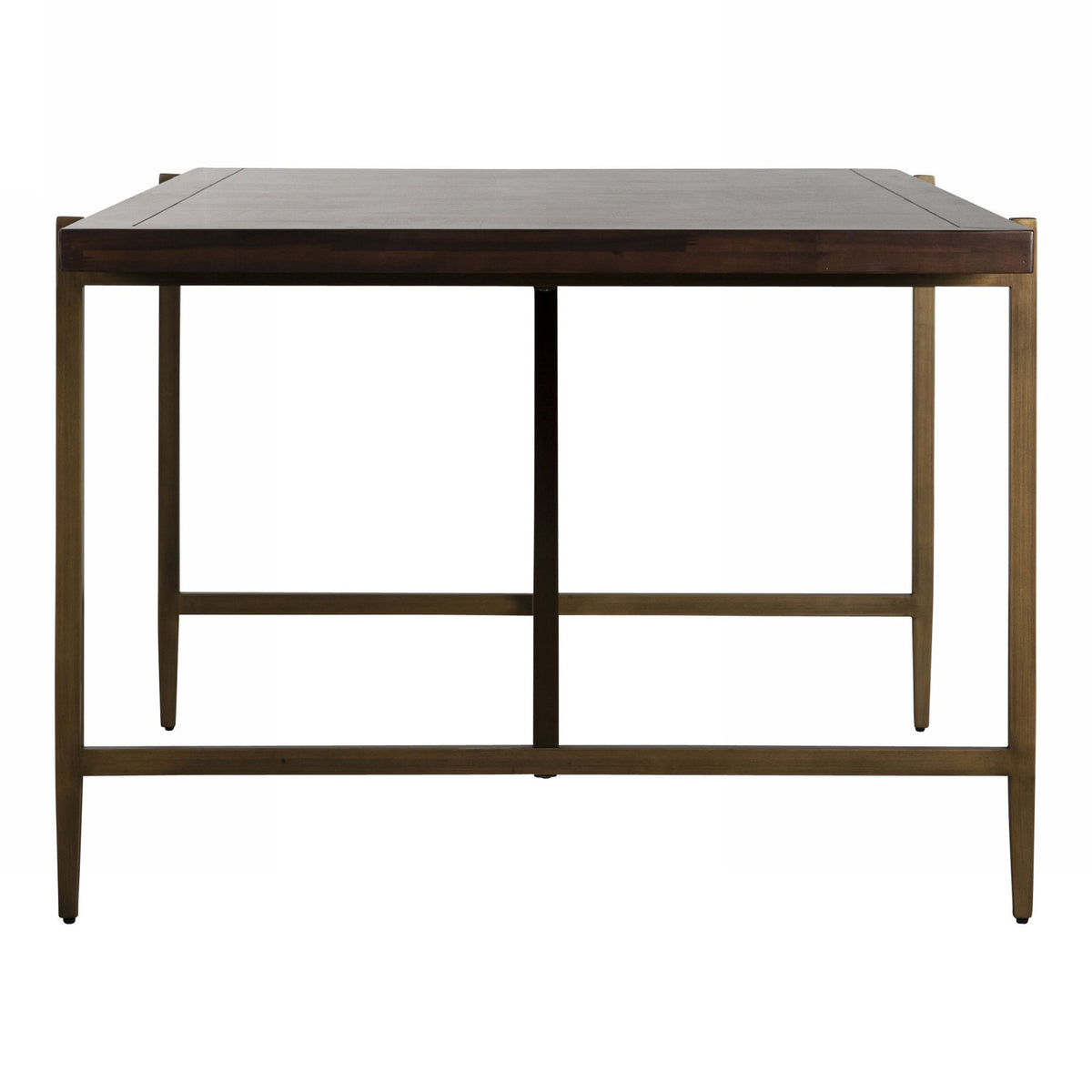 Shane Modern Acacia & Brass Dining Table