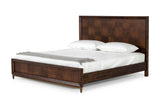 Shane Queen Modern Acacia & Brass Bed