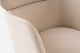 Shannon Modern Beige Vegan Leather + Rosegold Dining Chair
