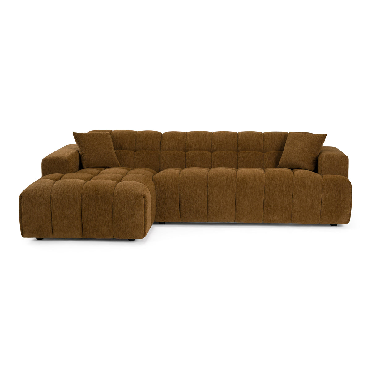 Shapiro Modern Brown Fabric Sectional Sofa with Left Facing Chaise