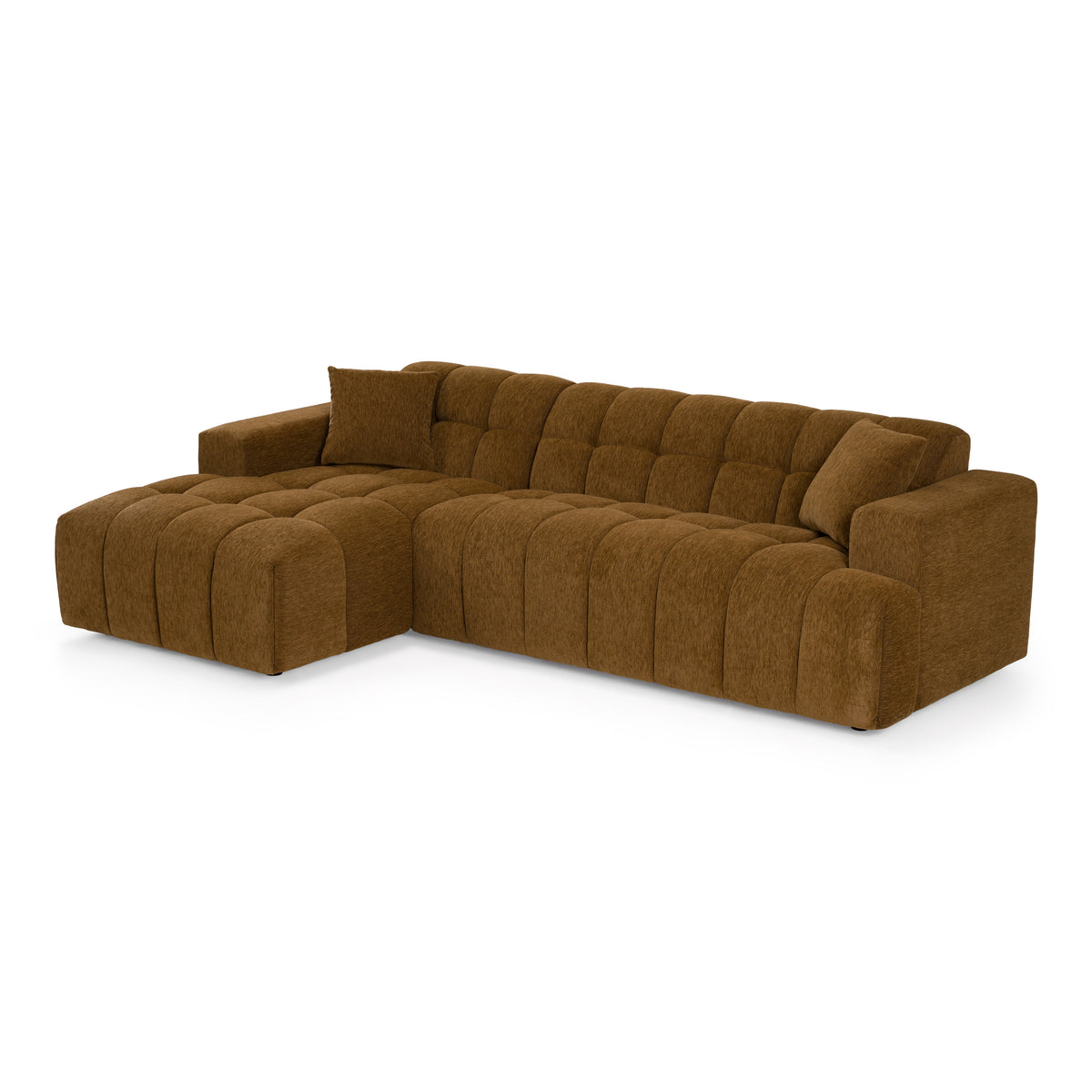Shapiro Modern Brown Fabric Sectional Sofa with Left Facing Chaise