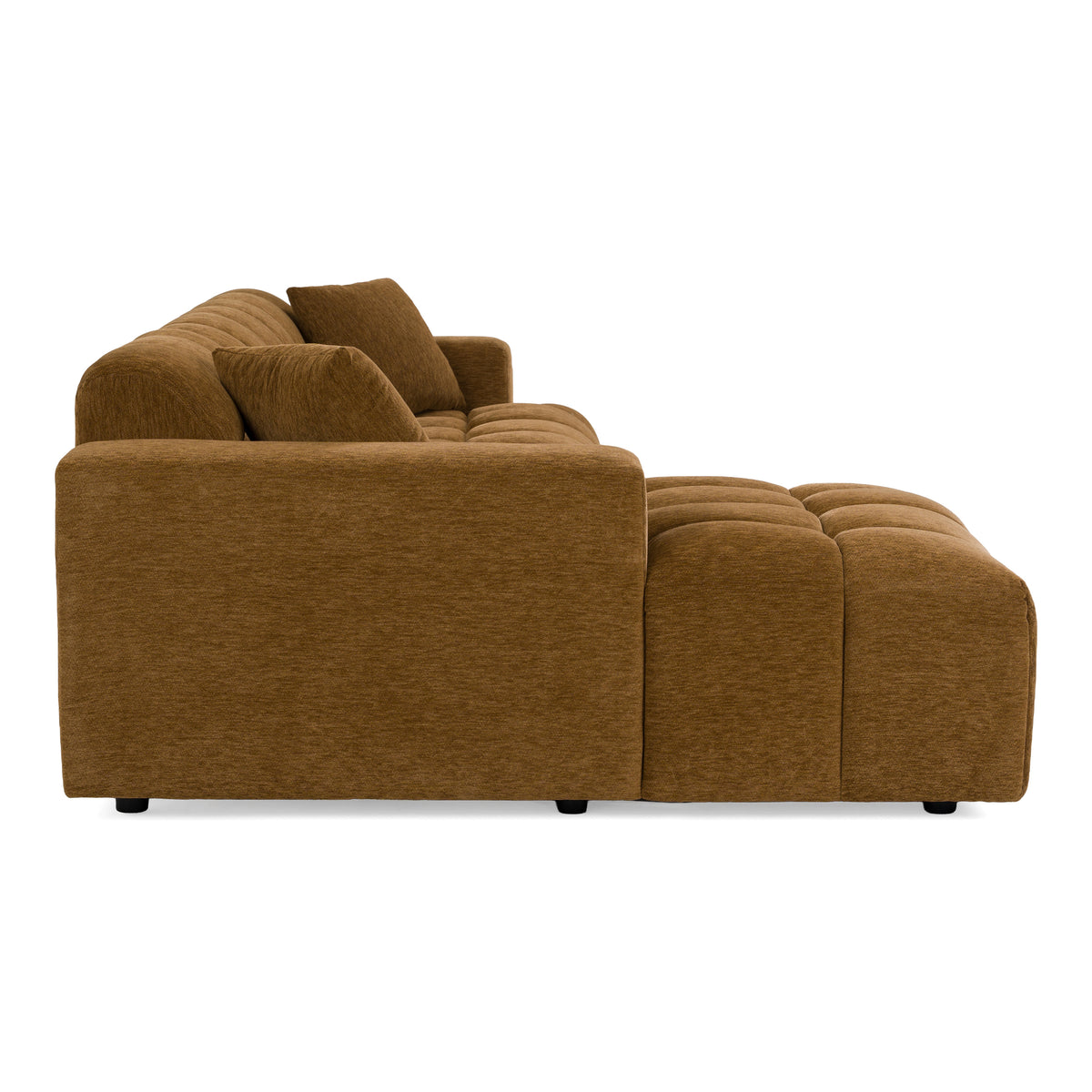 Shapiro Modern Brown Fabric Sectional Sofa with Left Facing Chaise