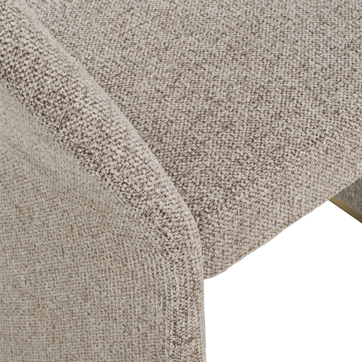 Sheena Modern Tan Fabric + Brass Dining Chair