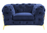 Sheila Transitional Dark Blue Fabric Chair