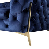 Sheila Transitional Dark Blue Fabric Chair