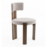 Sheridan Mid-Century Modern Grey Fabric + Walnut Dining Chair