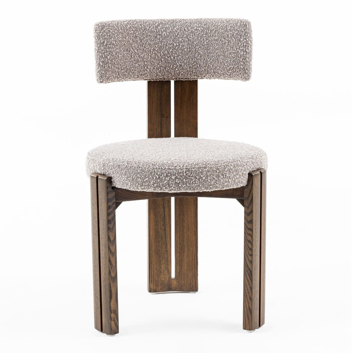 Sheridan Mid-Century Modern Grey Fabric + Walnut Dining Chair