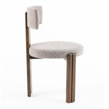 Sheridan Mid-Century Modern Grey Fabric + Walnut Dining Chair