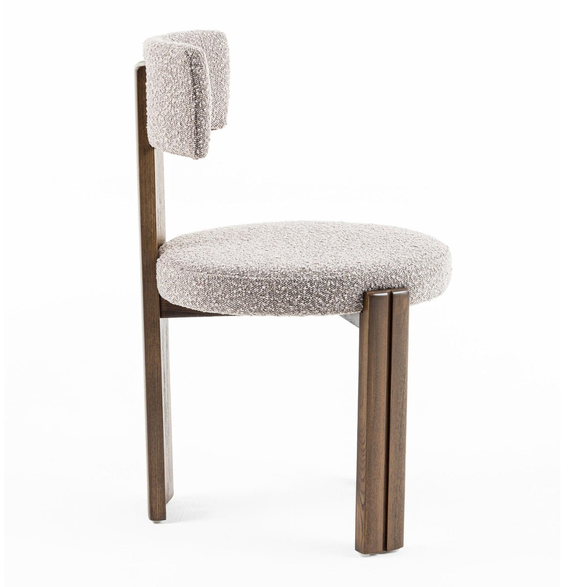 Sheridan Mid-Century Modern Grey Fabric + Walnut Dining Chair
