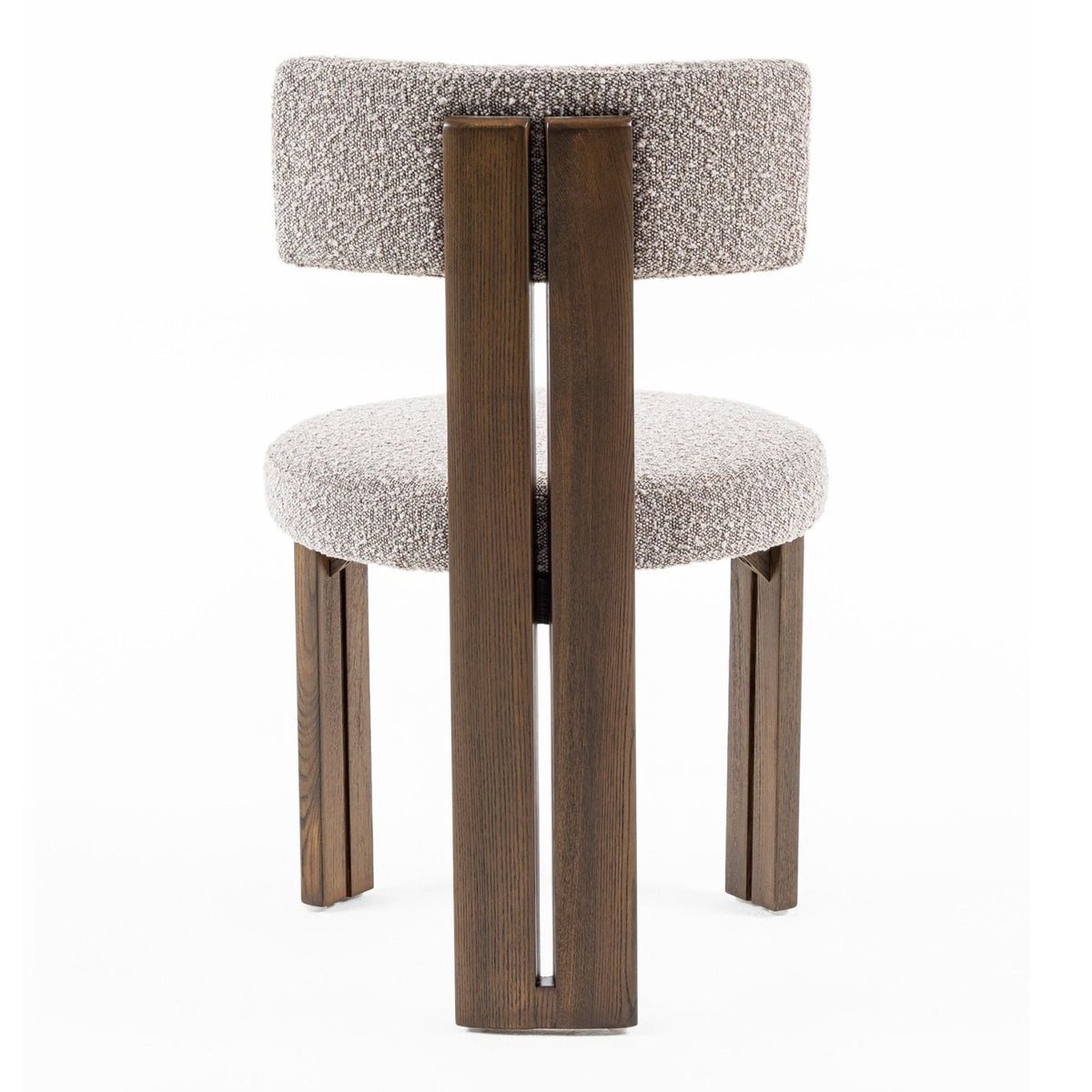 Sheridan Mid-Century Modern Grey Fabric + Walnut Dining Chair