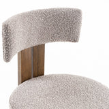 Sheridan Mid-Century Modern Grey Fabric + Walnut Dining Chair
