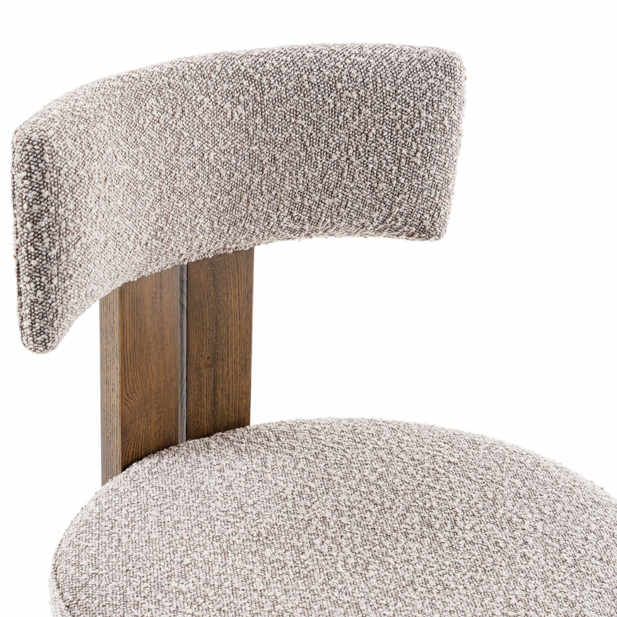 Sheridan Mid-Century Modern Grey Fabric + Walnut Dining Chair