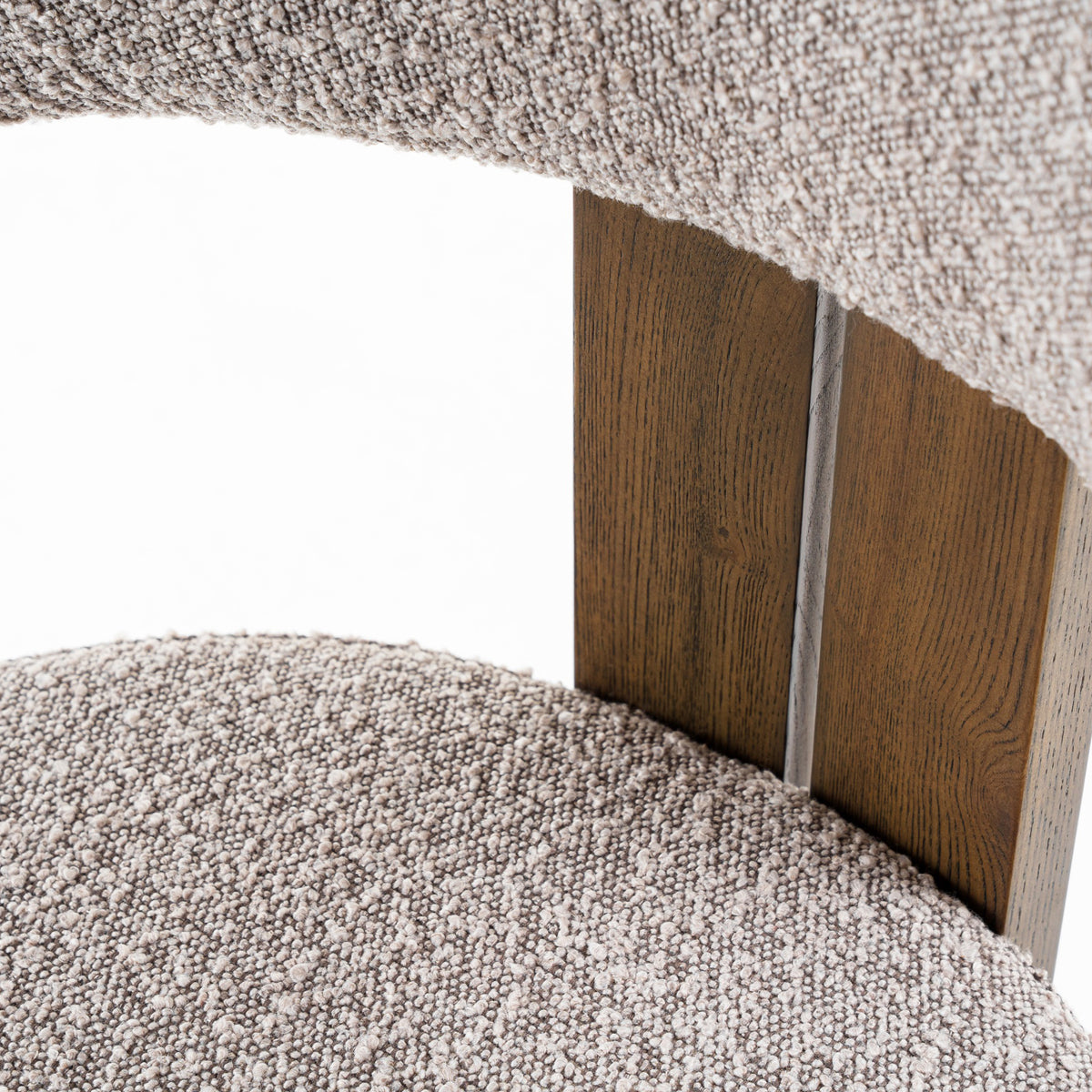 Sheridan Mid-Century Modern Grey Fabric + Walnut Dining Chair