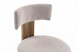 Sheridan Mid-Century Modern Grey Fabric + Walnut Dining Chair
