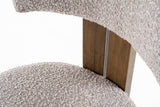 Sheridan Mid-Century Modern Grey Fabric + Walnut Dining Chair
