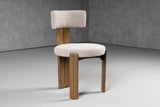 Sheridan Mid-Century Modern Grey Fabric + Walnut Dining Chair